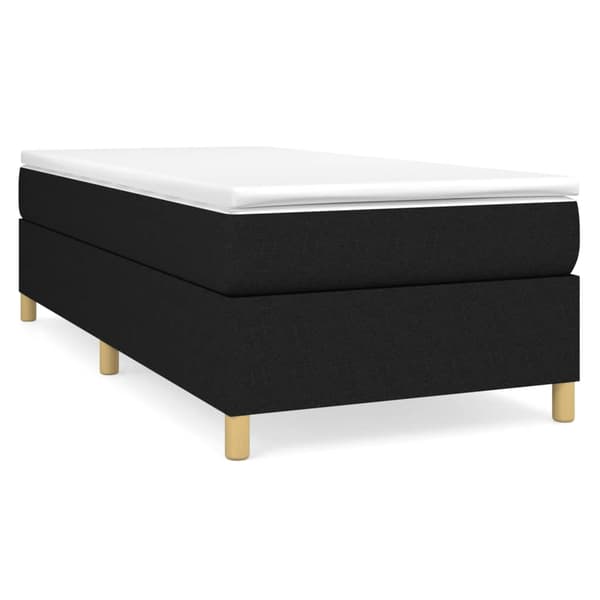 vidaXL Boxspring sengeramme Sort 100x200 cm Stof