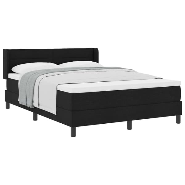 vidaXL Box spring seng med madras Sort 200 x 140 cm Polyester