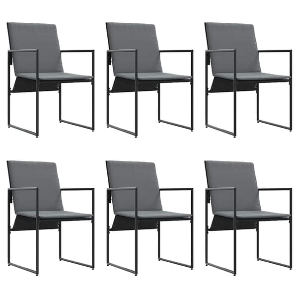 vidaXL Have Spisebordssæt 7 pcs Sort Stål