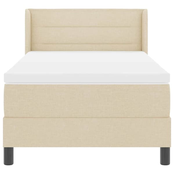 vidaXL Box spring seng med madras Creme 200 x 100 cm Polyester