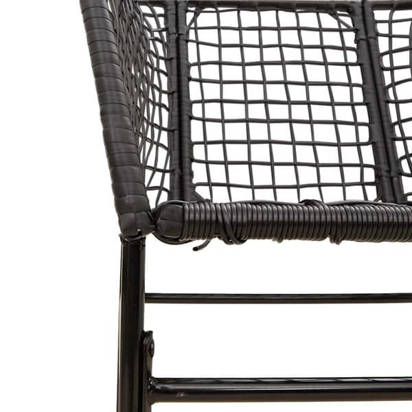 vidaXL 9 dele spisebordssæt til haven polyrattan glas sort