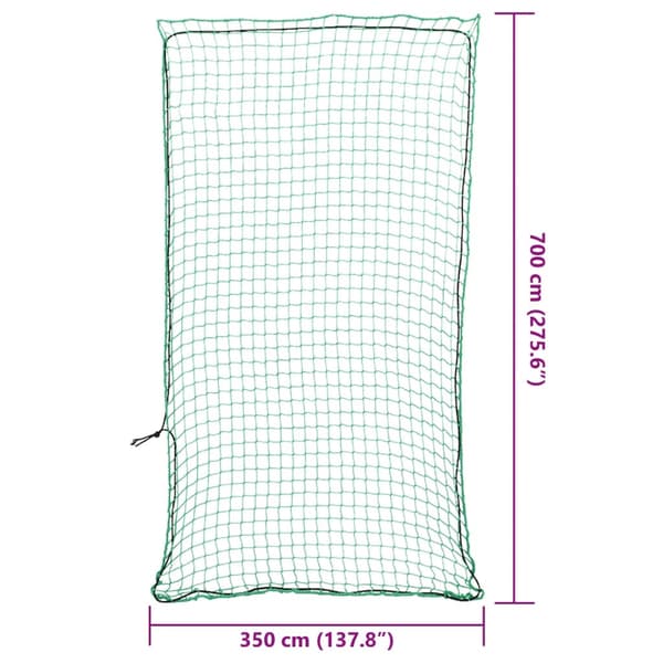 vidaXL Trailer net med elastisk reb grøn 7x3,5 m PP