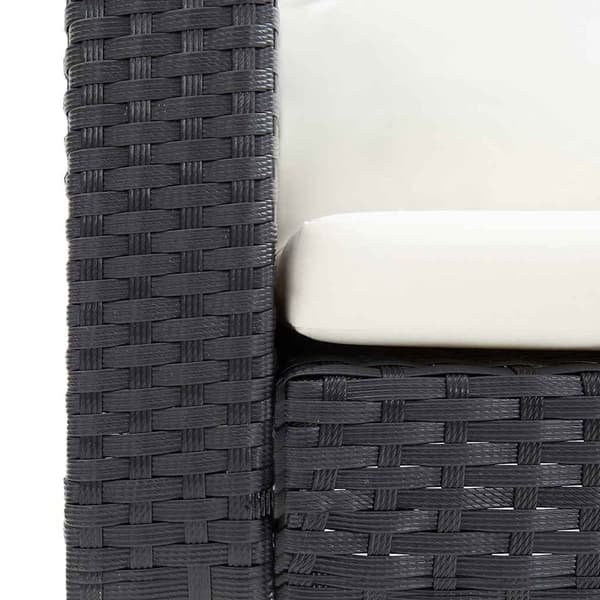 vidaXL 1-personssofa med hynder polyrattan sort