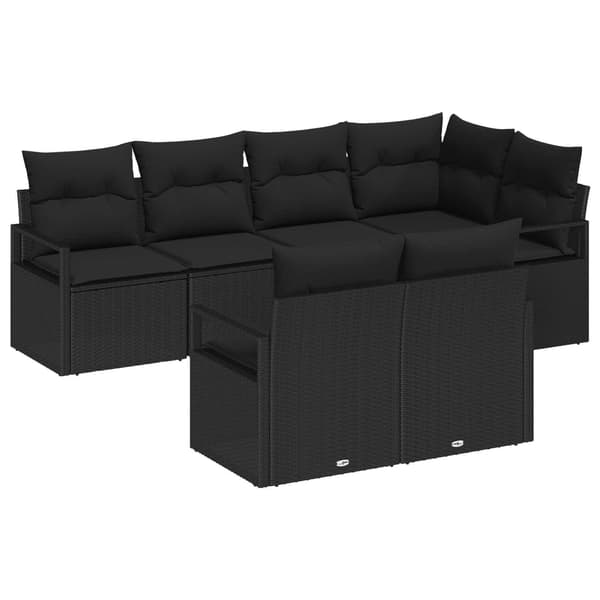 vidaXL Sofa Sæt 7 pcs Sort polyrattan