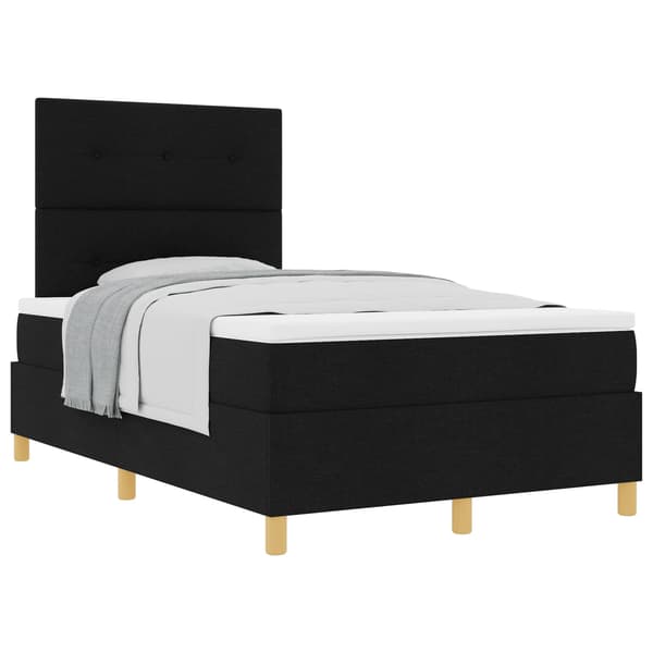 vidaXL Box spring seng med madras Sort 120 x 190 cm Stof