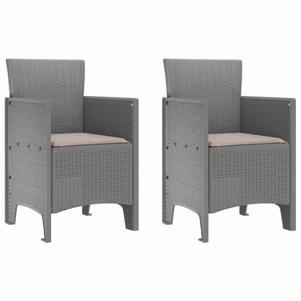 vidaXL Piharuokailu setti 3 pcs Vaaleanharmaa Polypropeeni