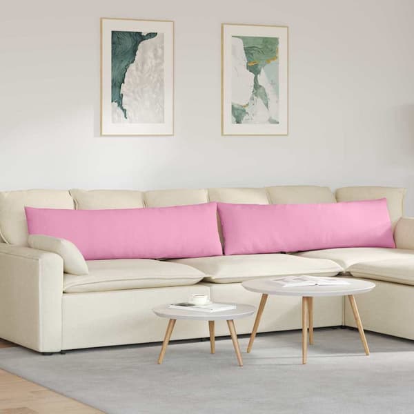 vidaXL Sofapuder 2 pcs Lyserød 145 x 40 cm Stof