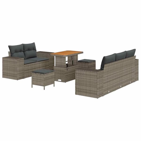 vidaXL Havesofa Sæt 8 pcs Grå polyrattan
