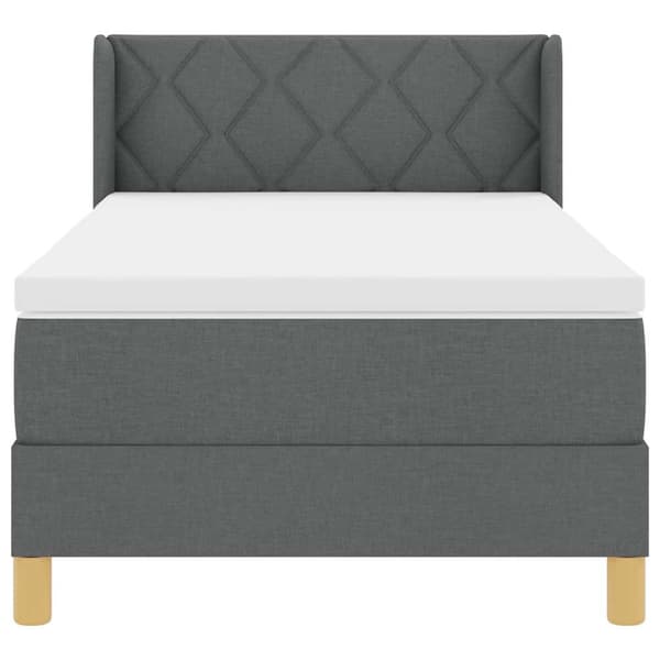 vidaXL Box spring seng med madras Mørkegrå 200 x 100 cm Polyester