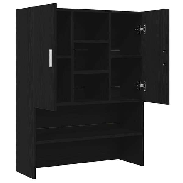 vidaXL badeværelsesskab 70,5x25,5x90 cm sort egetræsfarve