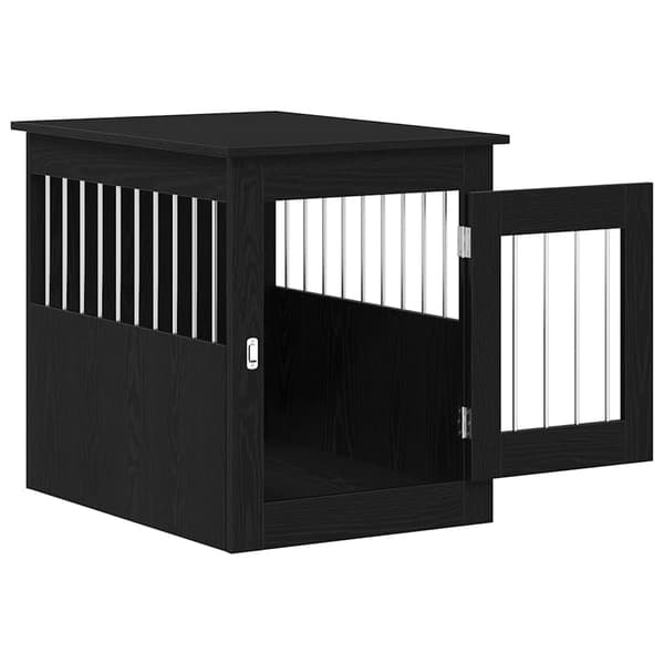 vidaXL hundeburmøbler sort egetræ 55x75x65 cm konstrueret træ
