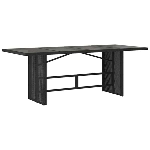 vidaXL Have Spisebordssæt 7 pcs Sort polyrattan