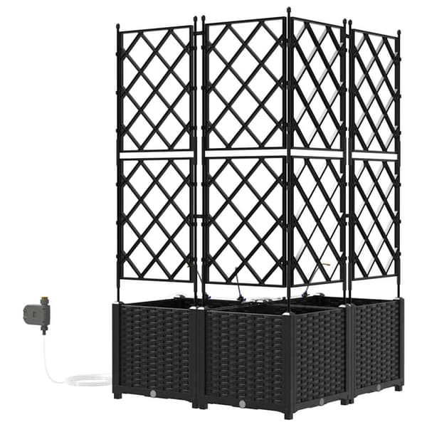 vidaXL Have Blomsterkrukke 3 pcs Sort Stål