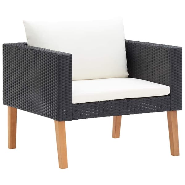 vidaXL 1-personssofa med hynder polyrattan sort
