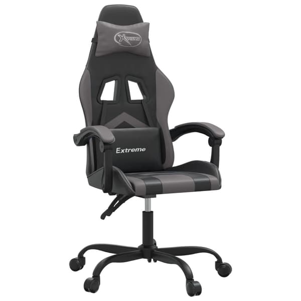 vidaXL gamingstol kunstlæder sort og grå