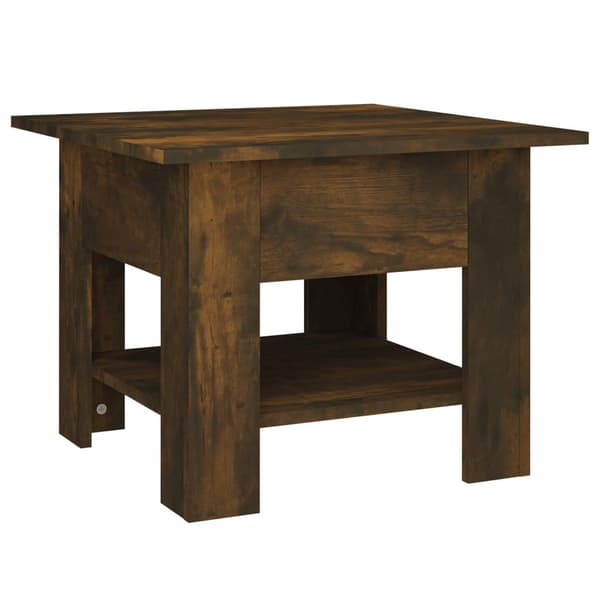 vidaXL sofabord 55x55x42 cm spånplade røget egetræsfarve