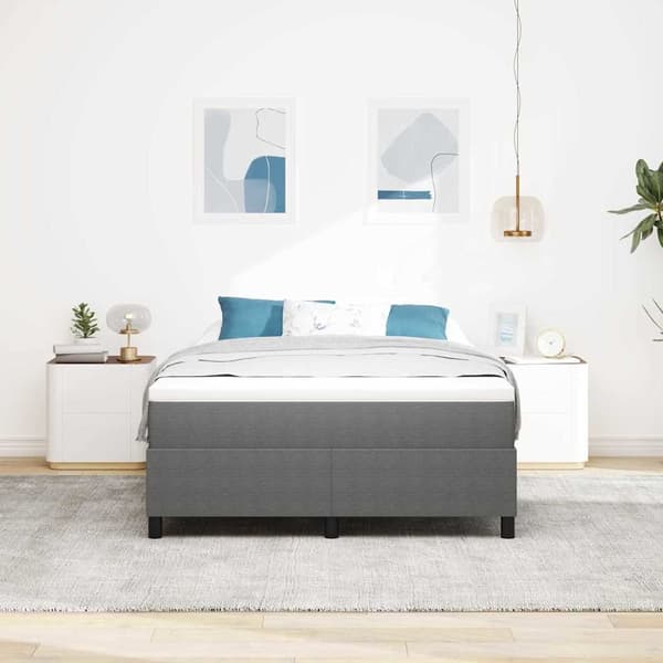 vidaXL Box spring seng Lysegrå 140 x 190 cm Corduroy stof