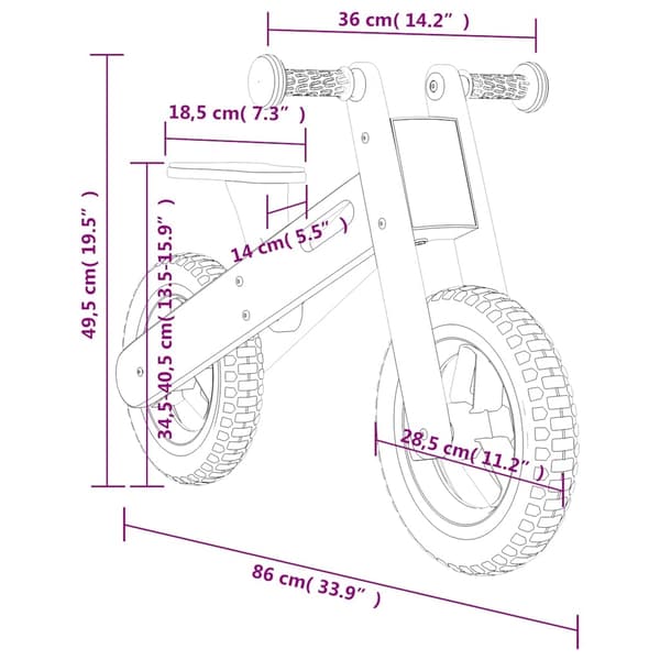 vidaXL løbecykel til børn print grå