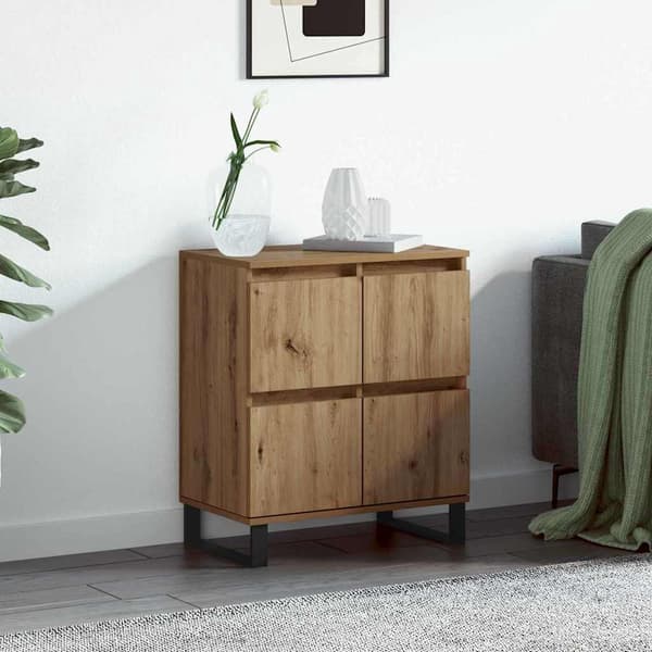 vidaXL Sideboard Artisan Egetræ 60 x 35 x 70 cm
