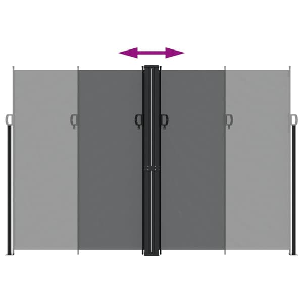 vidaXL sammenrullelig sidemarkise 220x600 cm sort