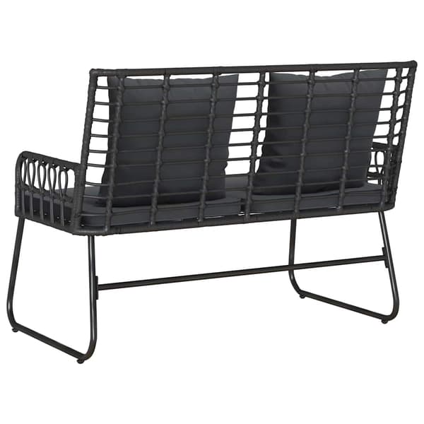 vidaXL Havebænk Sort og Anthracit polyrattan