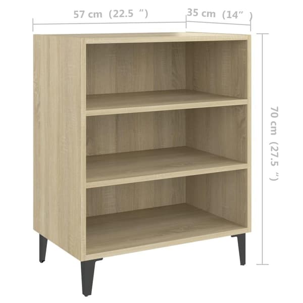 vidaXL skænk 57x35x70 cm spånplade sonoma-eg