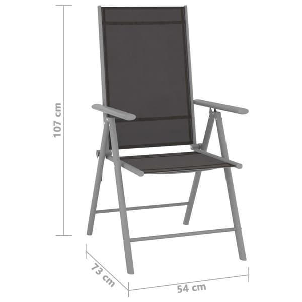 vidaXL foldbare havestole 4 stk. textilene sort
