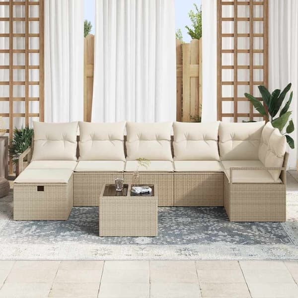 vidaXL Sofa Sæt med pude 4 pcs polyrattan