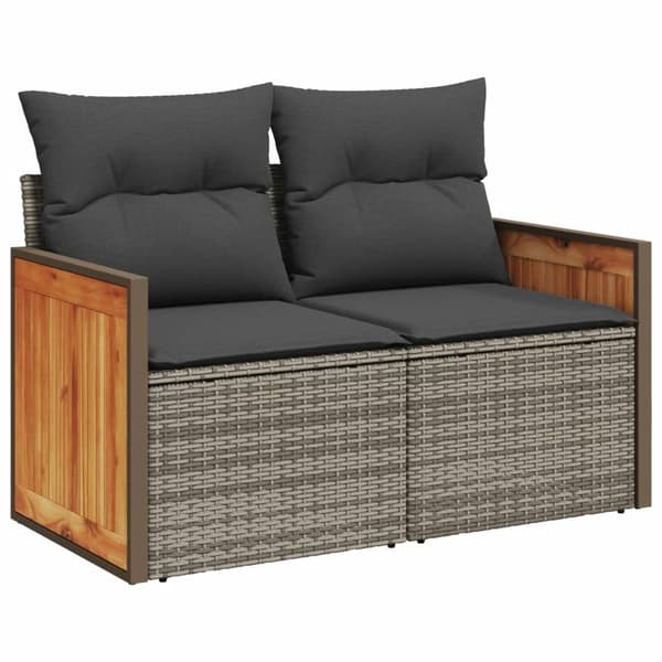 vidaXL sofasæt til haven 6 dele med hynder polyrattan grå