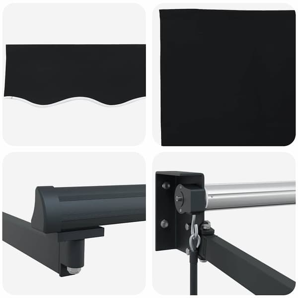 vidaXL Utrækkelig Markise Sort 400 × 300 cm Polyester