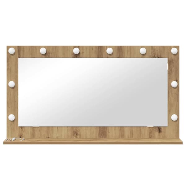 vidaXL Vaskeskab Spejl Rektangulær Artisan Egetræ 100 x 55 x 18 cm