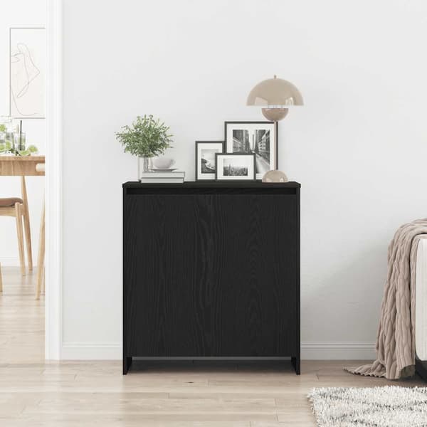 vidaXL skænk sort egetræ 70x41x75 cm konstrueret træ