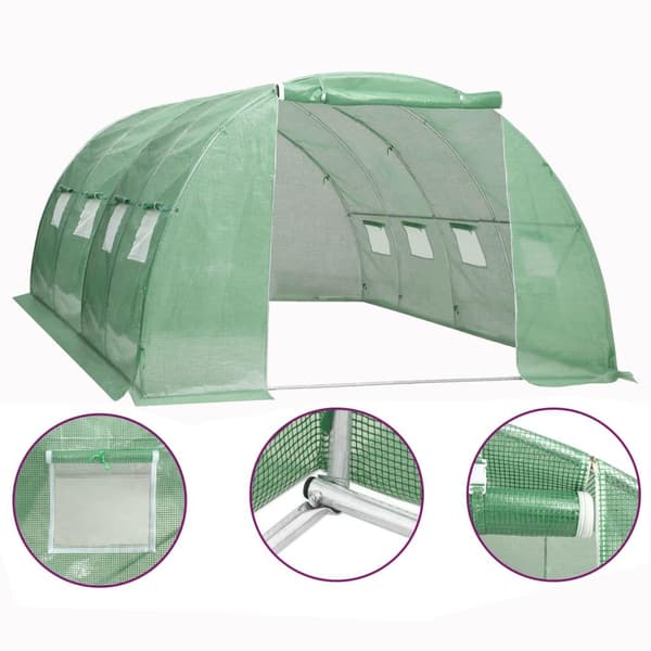 vidaXL drivhus 16 m² 4x4x2 m