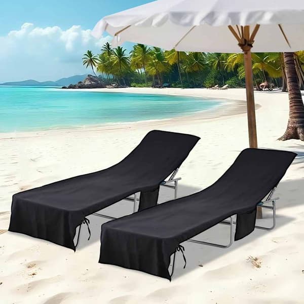 vidaXL Liggestols håndklæder 2 pcs Sort 210 x 75 cm