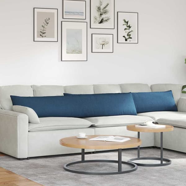 vidaXL Sofapuder 2 pcs Blå 200 x 40 cm Stof