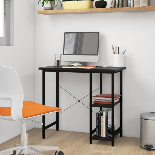 vidaXL computerbord 80x40x72 cm MDF og metal sort