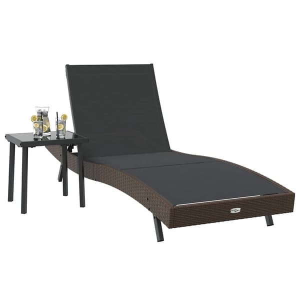 vidaXL Solstol 2 pcs Sort og Brunt polyrattan