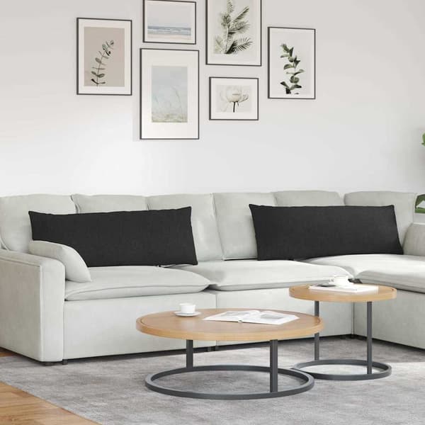 vidaXL Sofapuder 2 pcs Sort 120 x 40 cm Stof