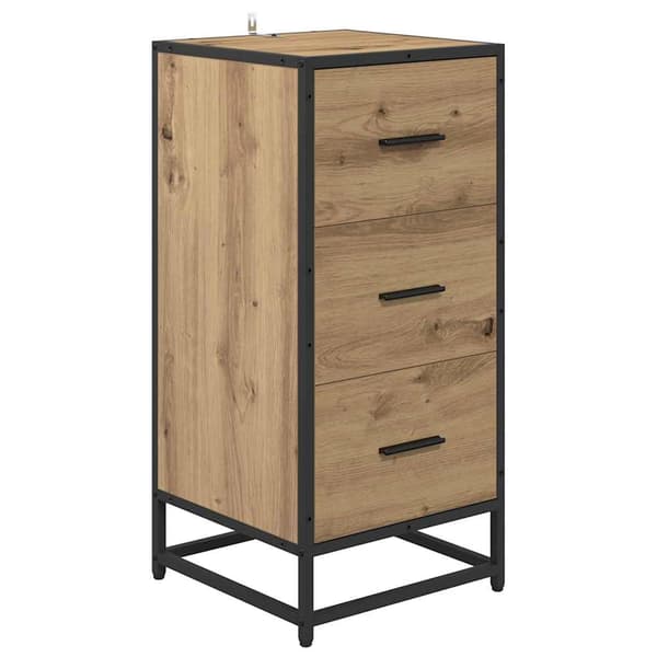 vidaXL Sideboard Artisan Egetræ 35.5 x 35 x 76 cm