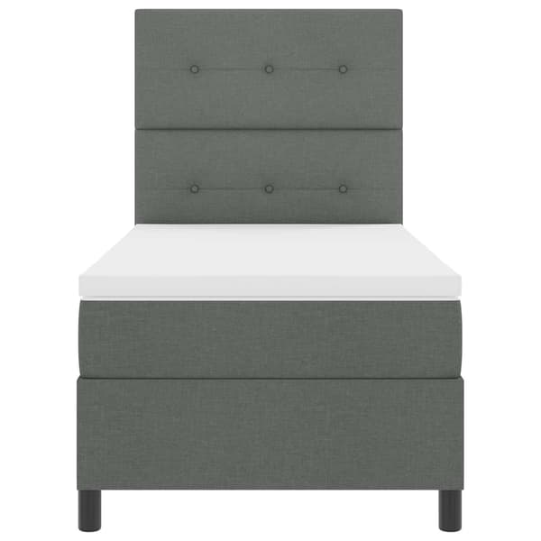 vidaXL Box spring seng med madras Mørkegrå 80 x 200 cm Stof