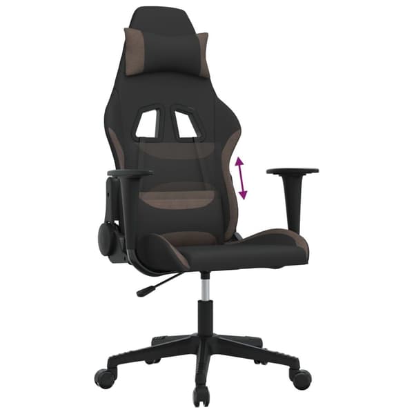 vidaXL gamingstol stof sort og gråbrun