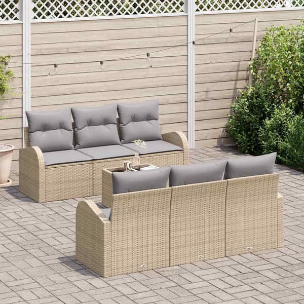 vidaXL Havesofa Sæt Beige 55 x 55 x 37 cm polyrattan