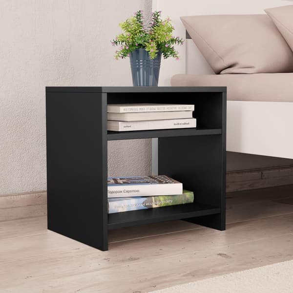 vidaXL sengeskabe 2 stk. 40 x 30 x 40 cm spånplade sort