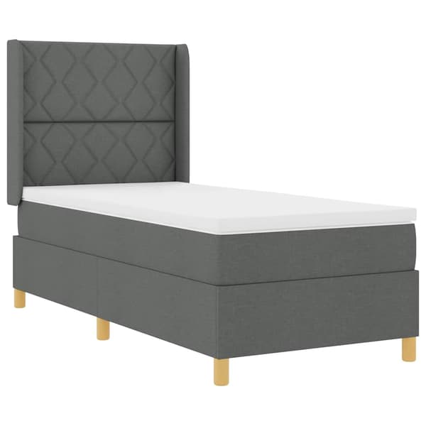 vidaXL Box spring seng med madras Grå 100 x 200 cm Stof