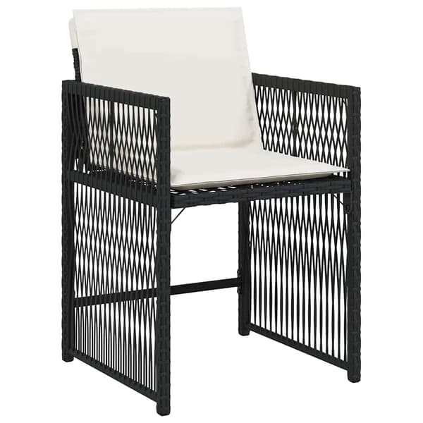 vidaXL Have Spisebordssæt 5 pcs Sort polyrattan