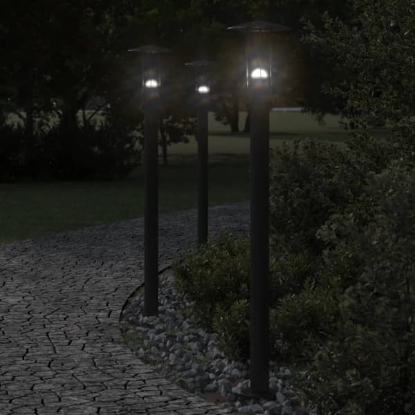 vidaXL udendørs standerlampe 100 cm rustfrit stål sort