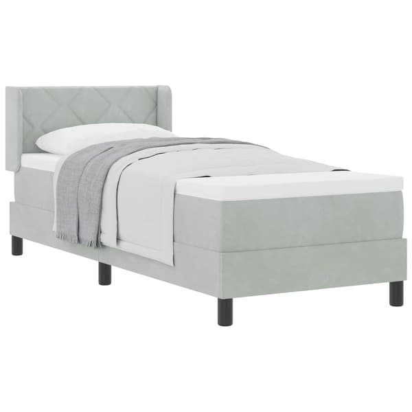 vidaXL Box spring seng med madras Lysegrå 200 x 80 cm Polyester