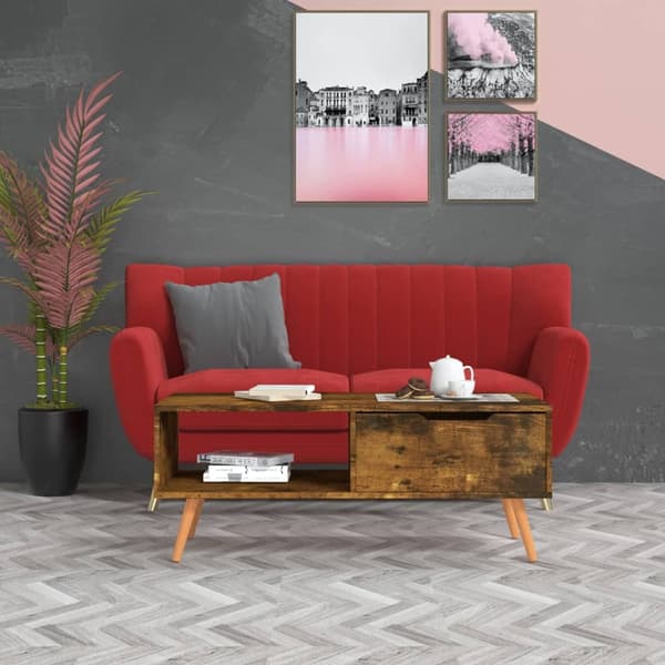 vidaXL sofabord 100x49,5x43 cm spånplade røget eg