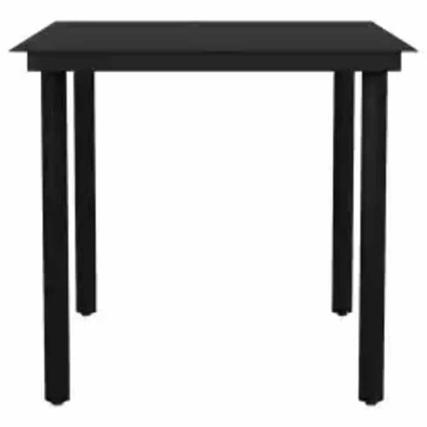 vidaXL 3 dele spisebordssæt til haven polyrattan glas sort