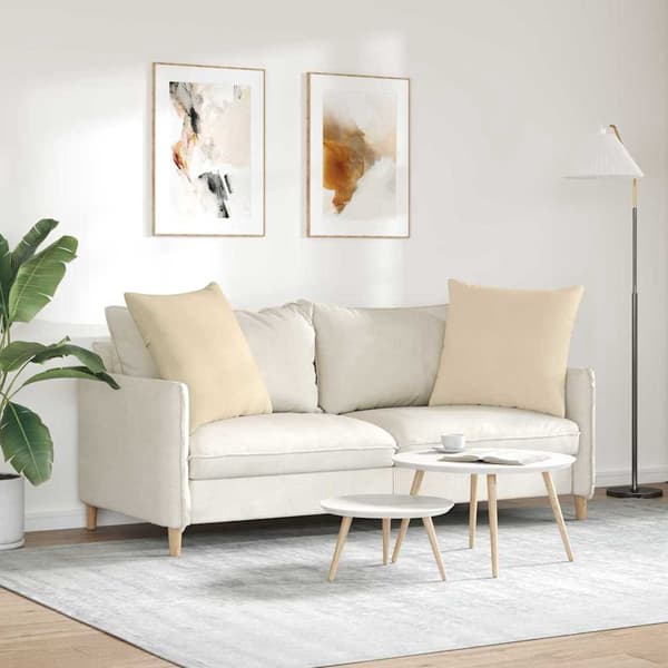 vidaXL Sofapuder 2 pcs Creme 80 x 80 cm Stof